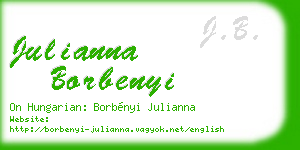 julianna borbenyi business card
