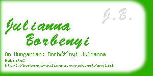 julianna borbenyi business card